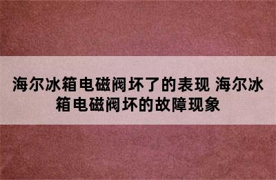 海尔冰箱电磁阀坏了的表现 海尔冰箱电磁阀坏的故障现象